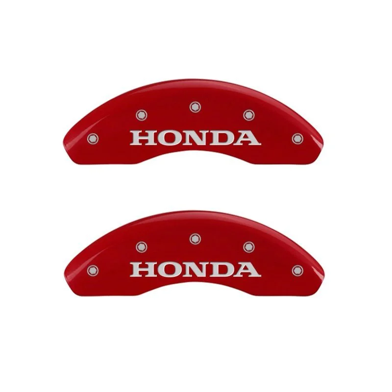 MGP 20210FHONRD – Front Set 2 Caliper Covers Engraved Front Honda Red Finish Silver Characters 1998-2002 Honda Accord Caliper Covers