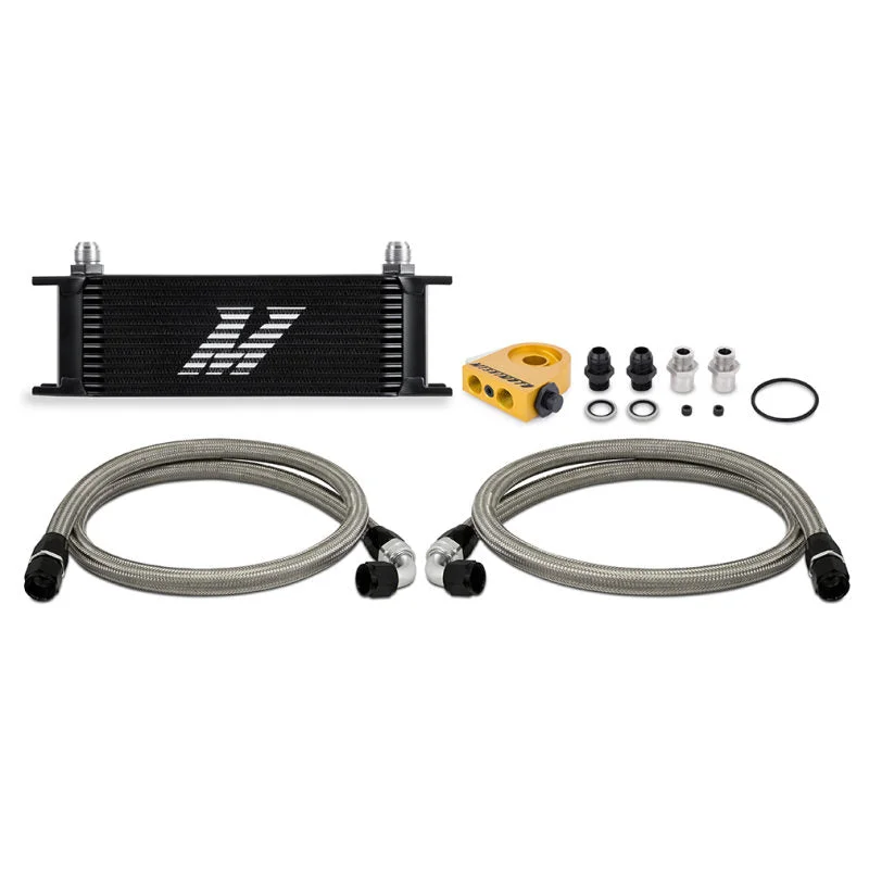 Mishimoto MMOC-U13TBK – Universal Thermostatic Oil Cooler Kit 13-Row Black