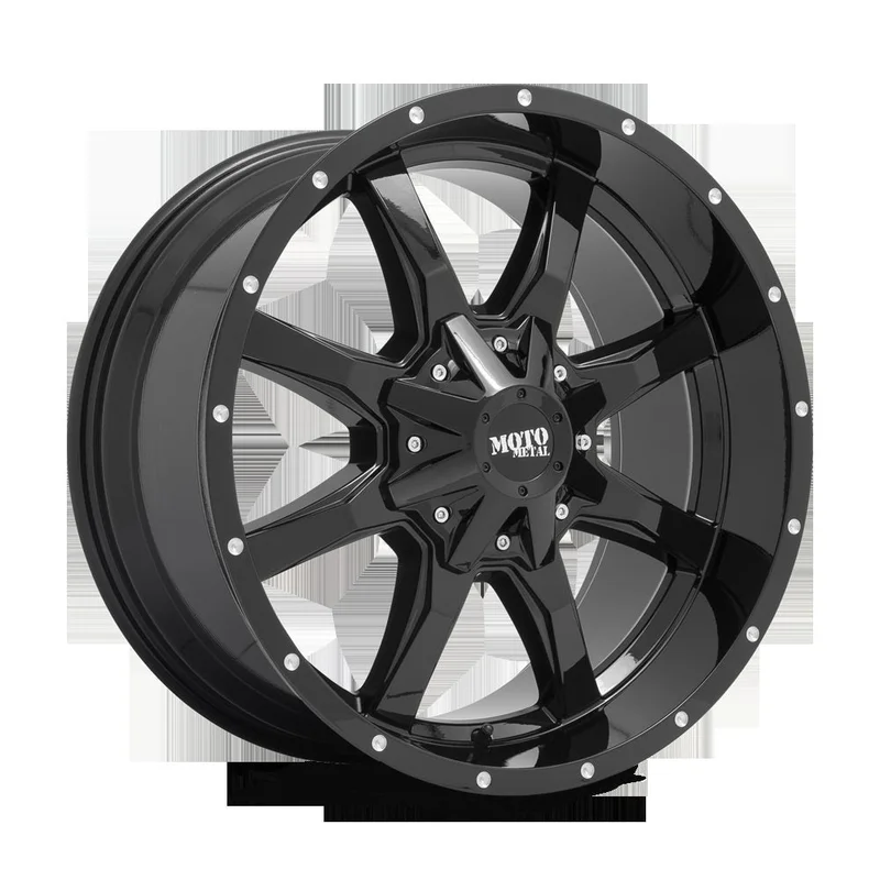 Moto Metal MO970210803A18N – Mo970 20X10 Gloss Black W/ Spot Milled Lip