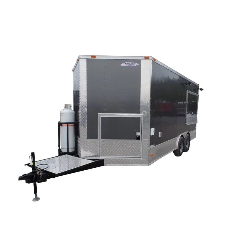 8.5′ x 17′ Concession Trailer Charcoal Grey Food Event Catering
