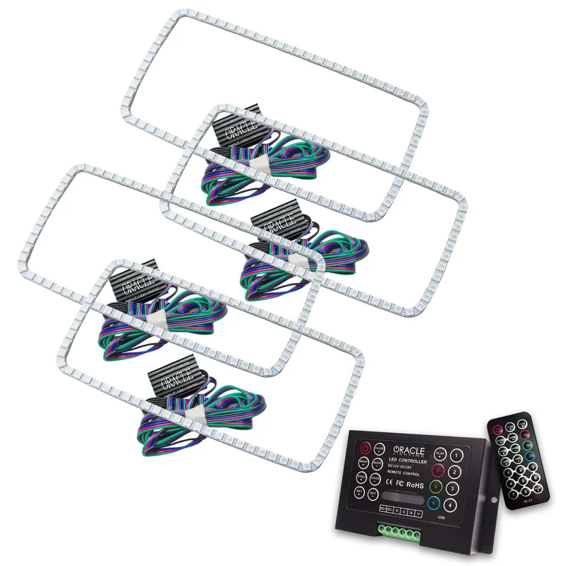 ORACLE Lighting 2629-333 – GMC Sierra 07-13 Halo Kit (New Square Ring Design) – ColorSHIFT w/ 2.0 Controller