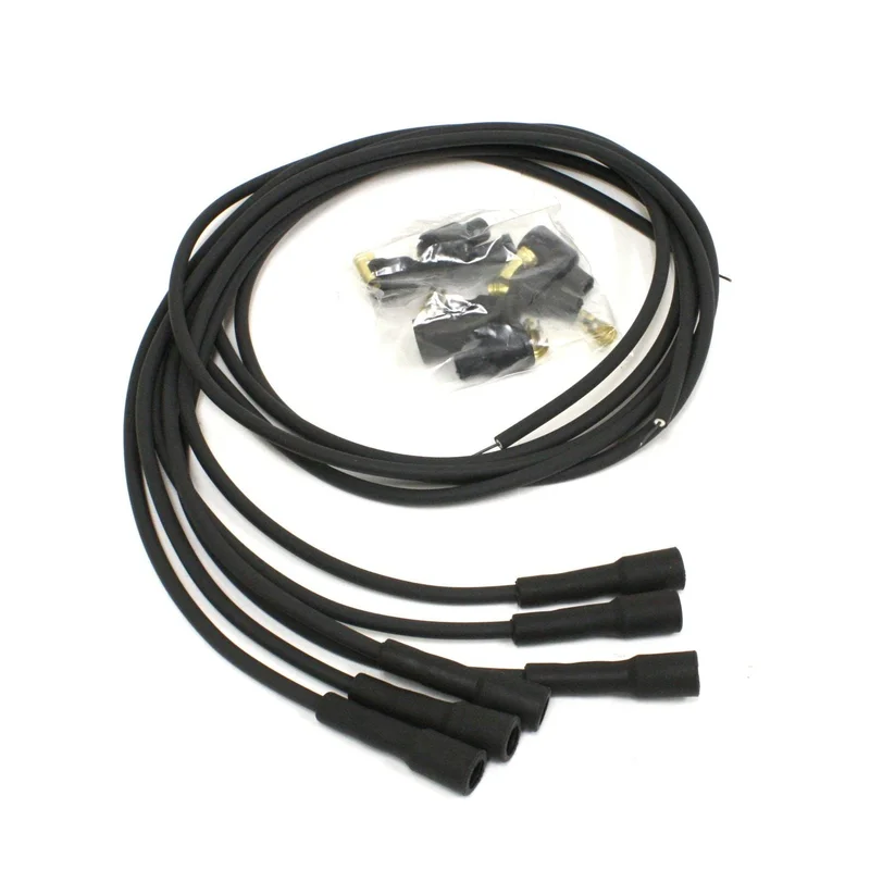 Pertronix 706180 – Flame-Thrower Spark Plug Wires 6 cyl British Universal 180 Degree Black