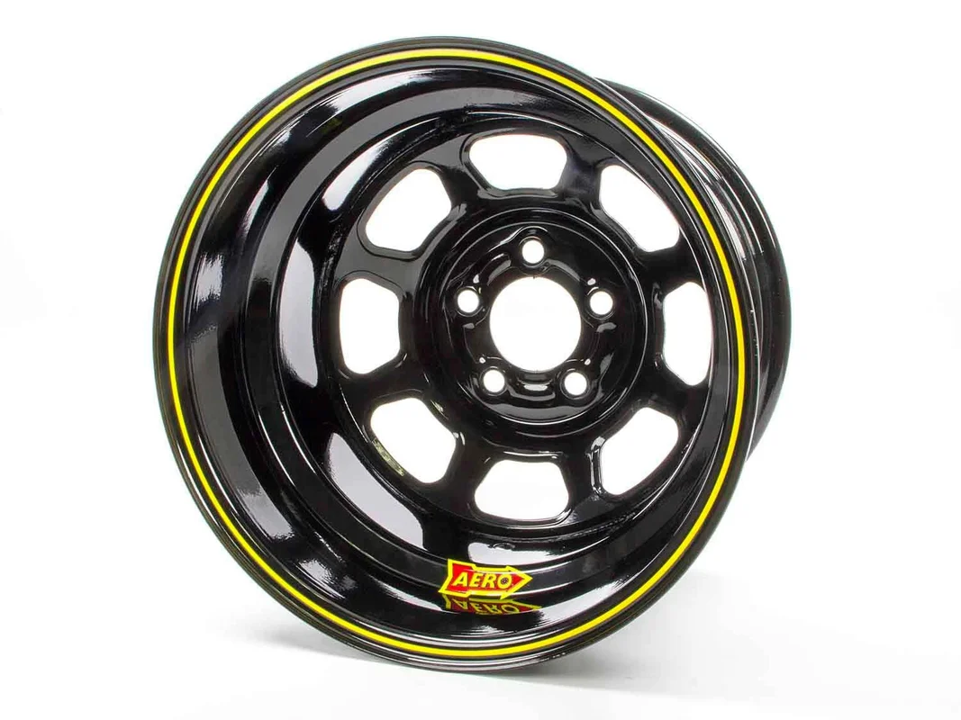 Aero Race Wheels 51-185010 – Wheel – 51-Series – 15 x 8 in – 1.000 in Backspace – 5 x 5.00 in Bolt Pattern – Steel – Black Powder Coat – Each