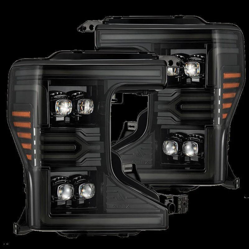 AlphaRex 880340 – 20-22 Ford F-250/350/450 SD NOVA-Series LED Proj Headlights Alpha-Bk w/Acv Light SS & SBDRL