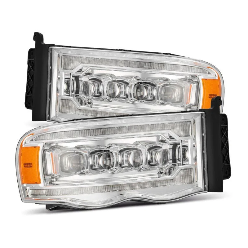 AlphaRex 880565 – 02-05 Dodge Ram 1500 NOVA LED Proj Headlights Plank Style Chrome w/Activ Light/Seq Signal