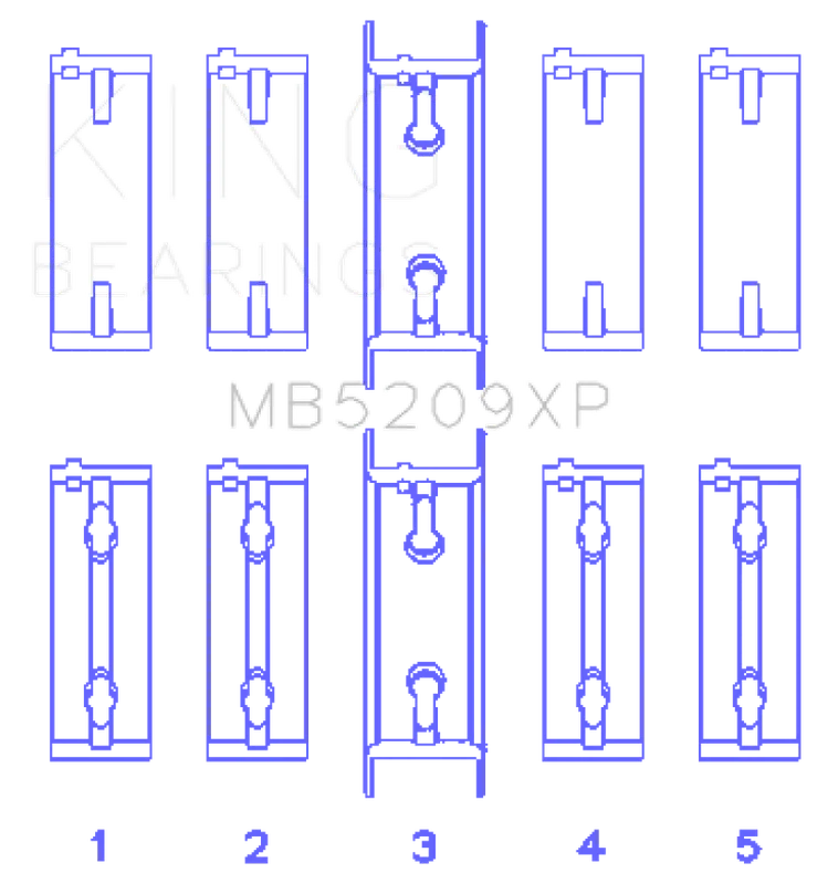 King Mitsubishi 4G63/4G64 7 Bolt 2nd Gen DSM and EVO I-IV Performance Main Bearing Set – Size STDX