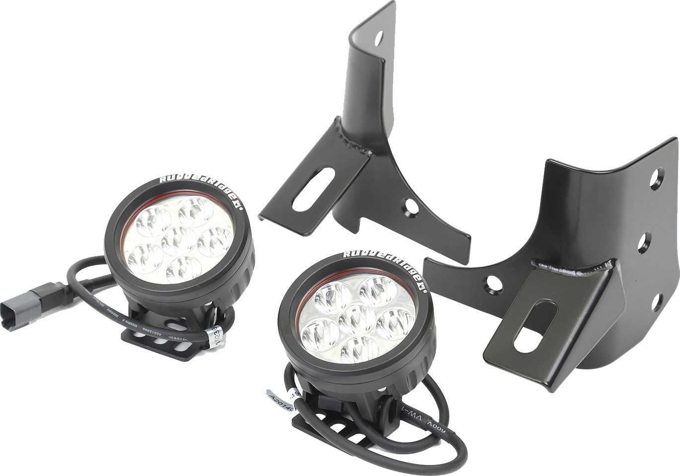 Rugged Ridge 11027.13 Windshield Light Bracket Kit in Black with Round LED Lights for 97-06 Jeep Wrangler TJ & Unlimited