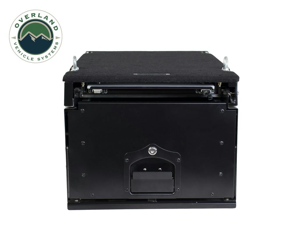 Overland Vehicle Systems 21010201 Cargo Box With Slide Out Drawer & Working Station Size - Black Powder Coat
