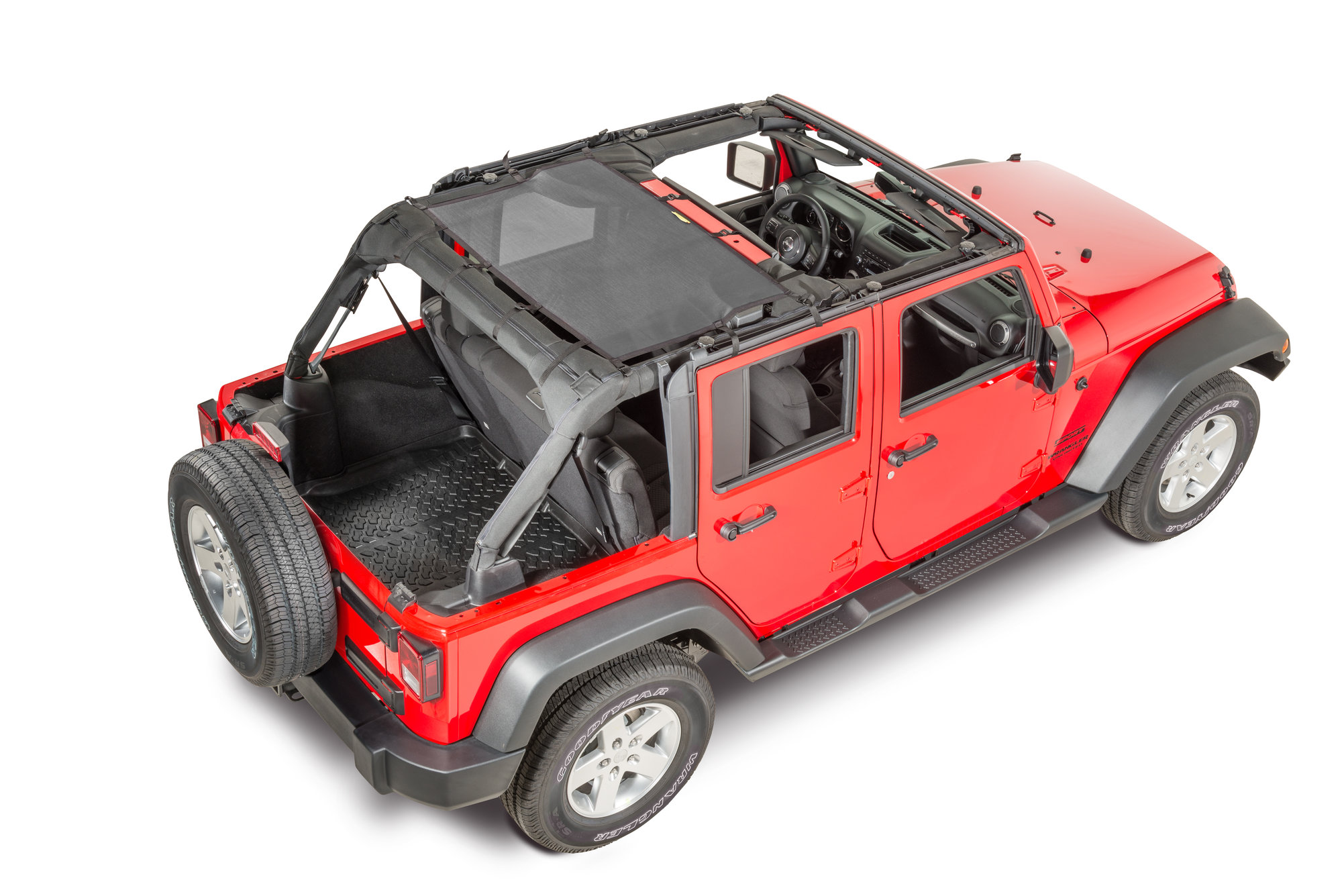 Dirtydog 4X4 Rear Sun Screen for 07-18 Jeep Wrangler Unlimited JK 4 Door