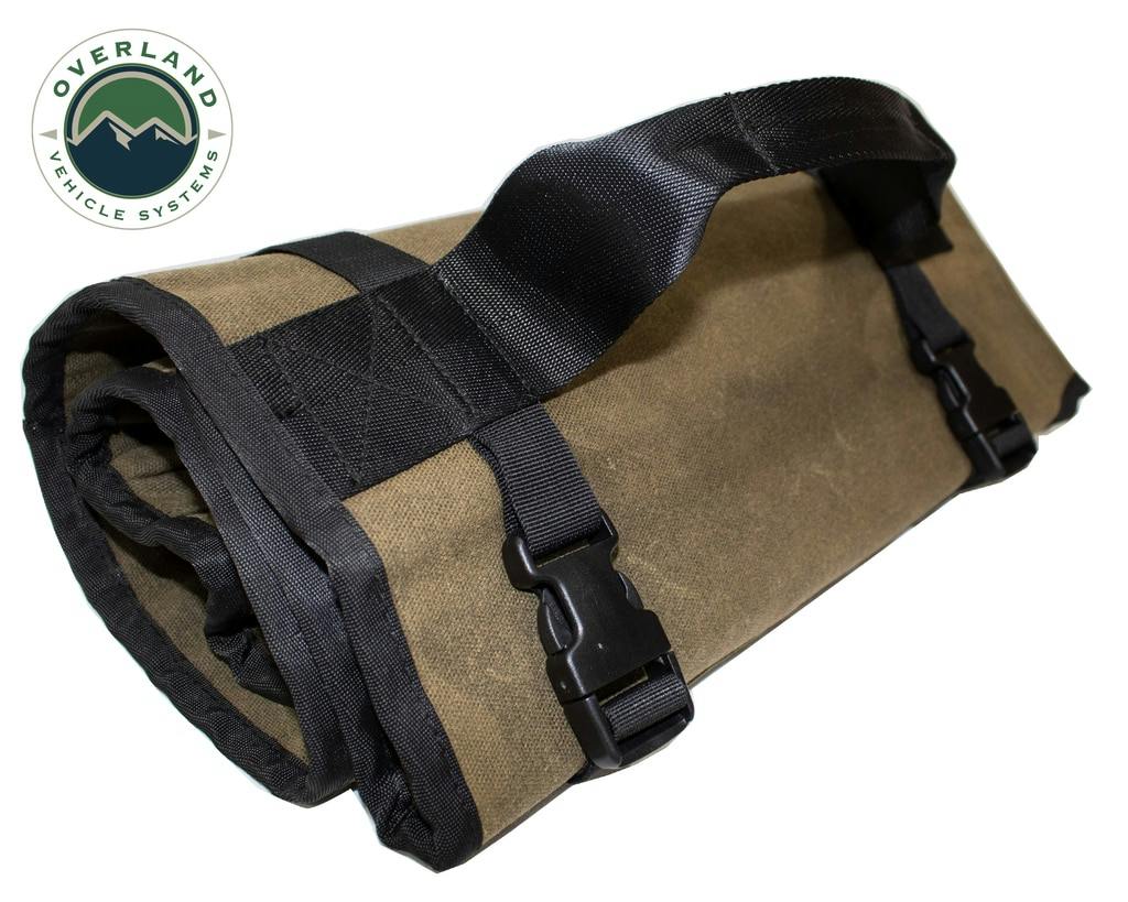 Overland Vehicle Systems 21079941 Rolled Bag General Tools With Handle And Straps - #16 Waxed Canvas