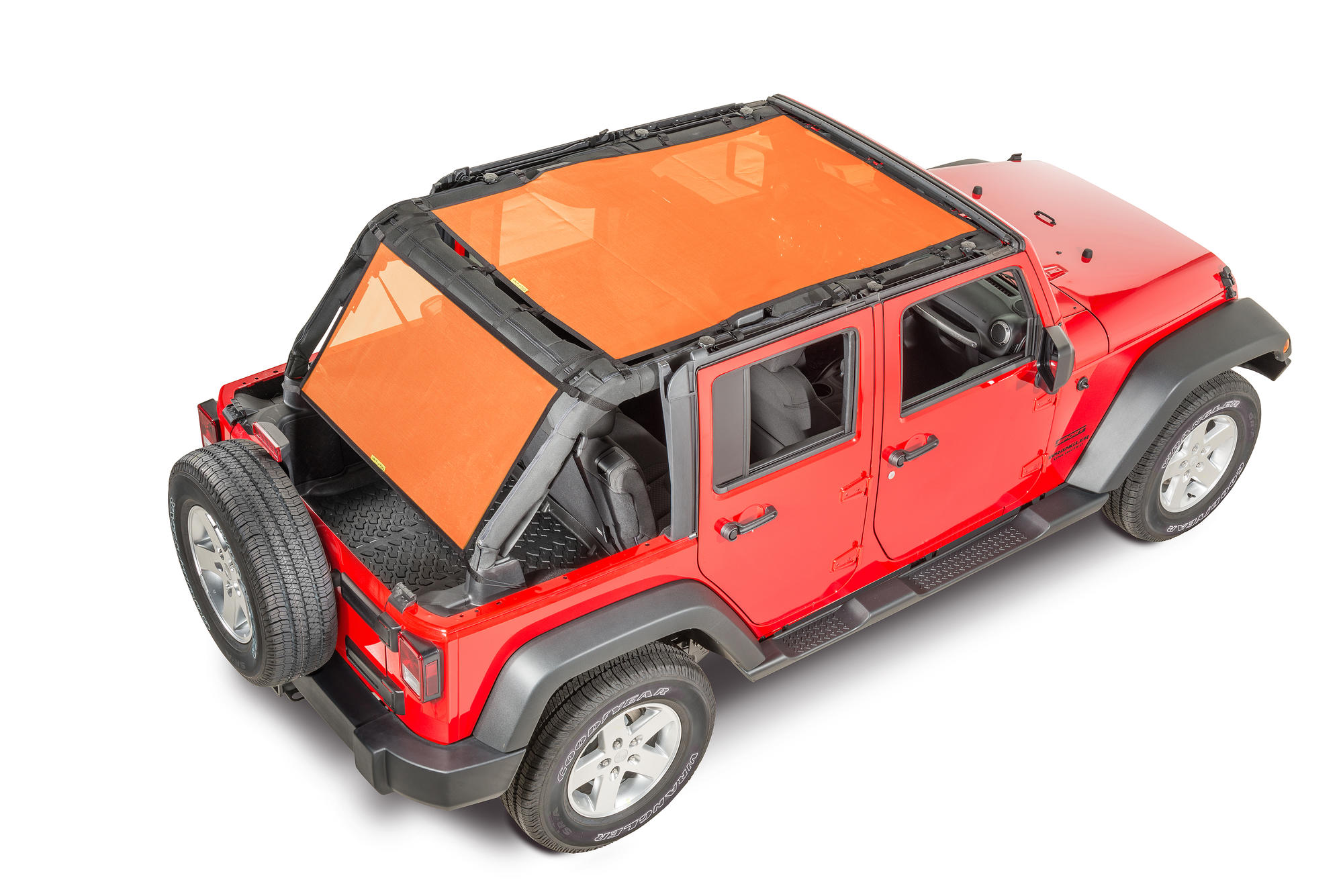 Dirtydog 4X4 Safari & Cargo Sun Screen for 07-18 Jeep Wrangler Unlimited JK 4 Door