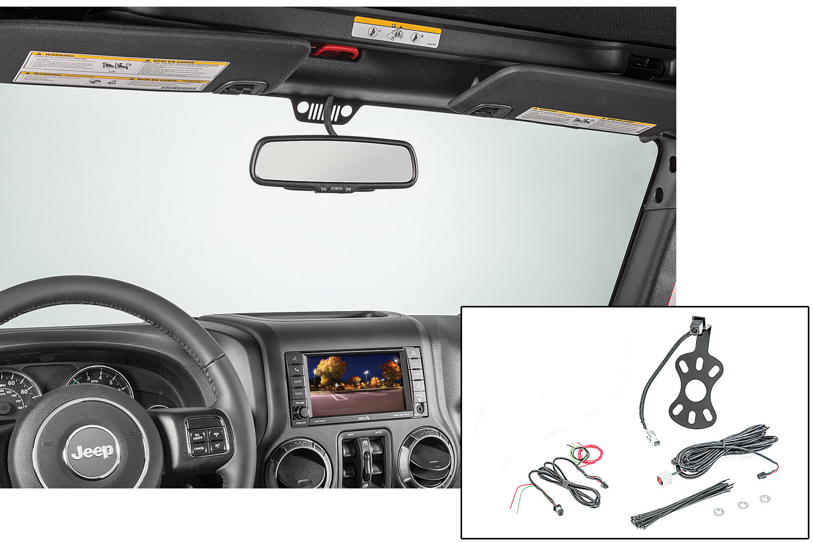 SummitView Rear Vision Back Up Camera System for 07-18 Jeep Wrangler JK with Factory Nav Radio