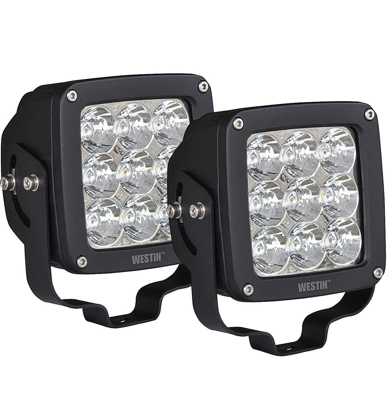 Westin 09-12219A-PR Axis HP 4.5" x 4.5" LED Auxiliary Light Pair Spot Pattern