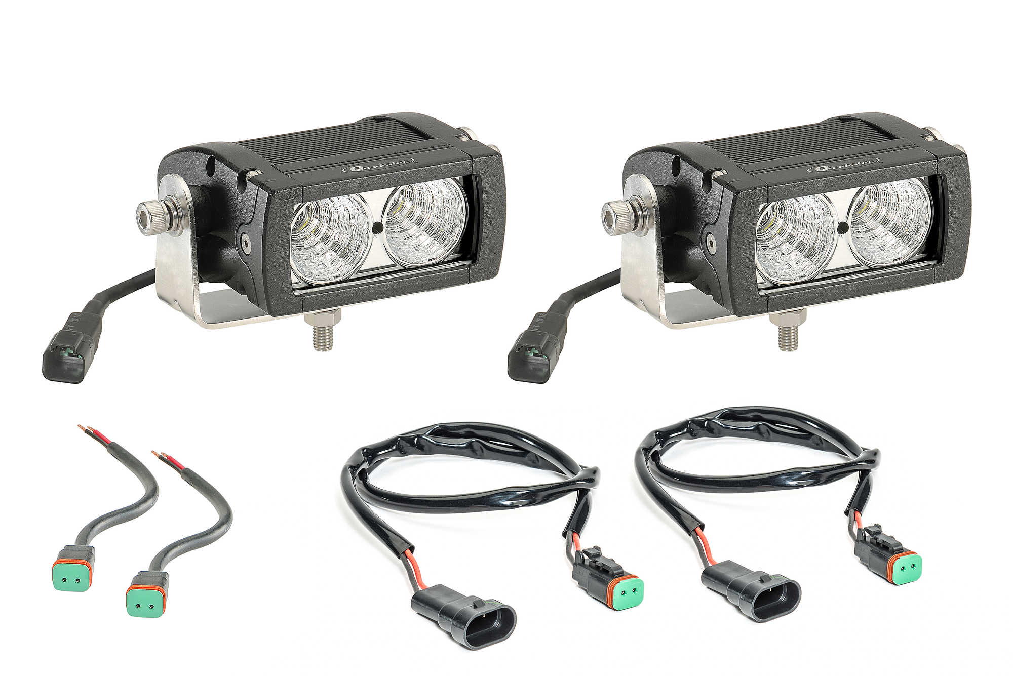 Quadratec Hi Performance 4" Rectangular LED Light Kit for 07-09 Jeep Wrangler JK