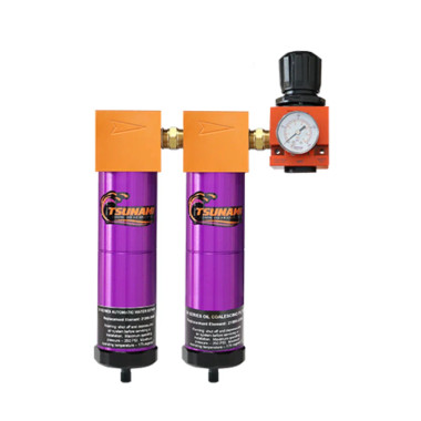 Tsunami Filtration Package #4 - 20 SCFM water separator and oil coalescing filter with regulator (2-stage w/ regulator)
