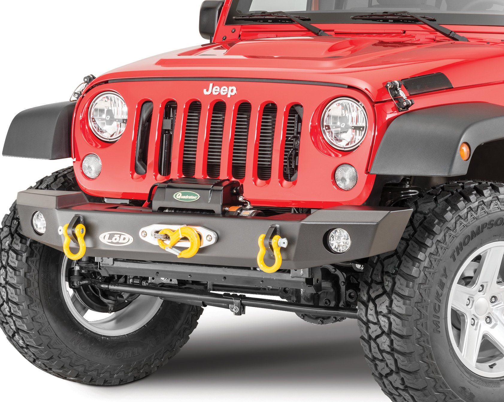 LoD Offroad JFB0741 Signature Series Mid-Width Front Winch Bumper without Bull Bar for 07-18 Jeep Wrangler JK