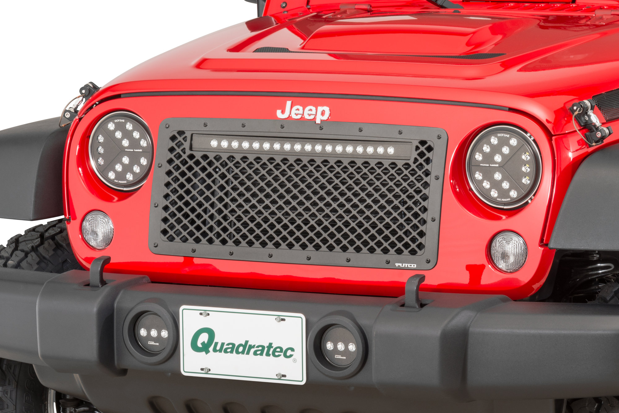 Putco 270524BL Luminix Boss Grill with 20 LED Light Bar for 07-18 Jeep Wrangler JK