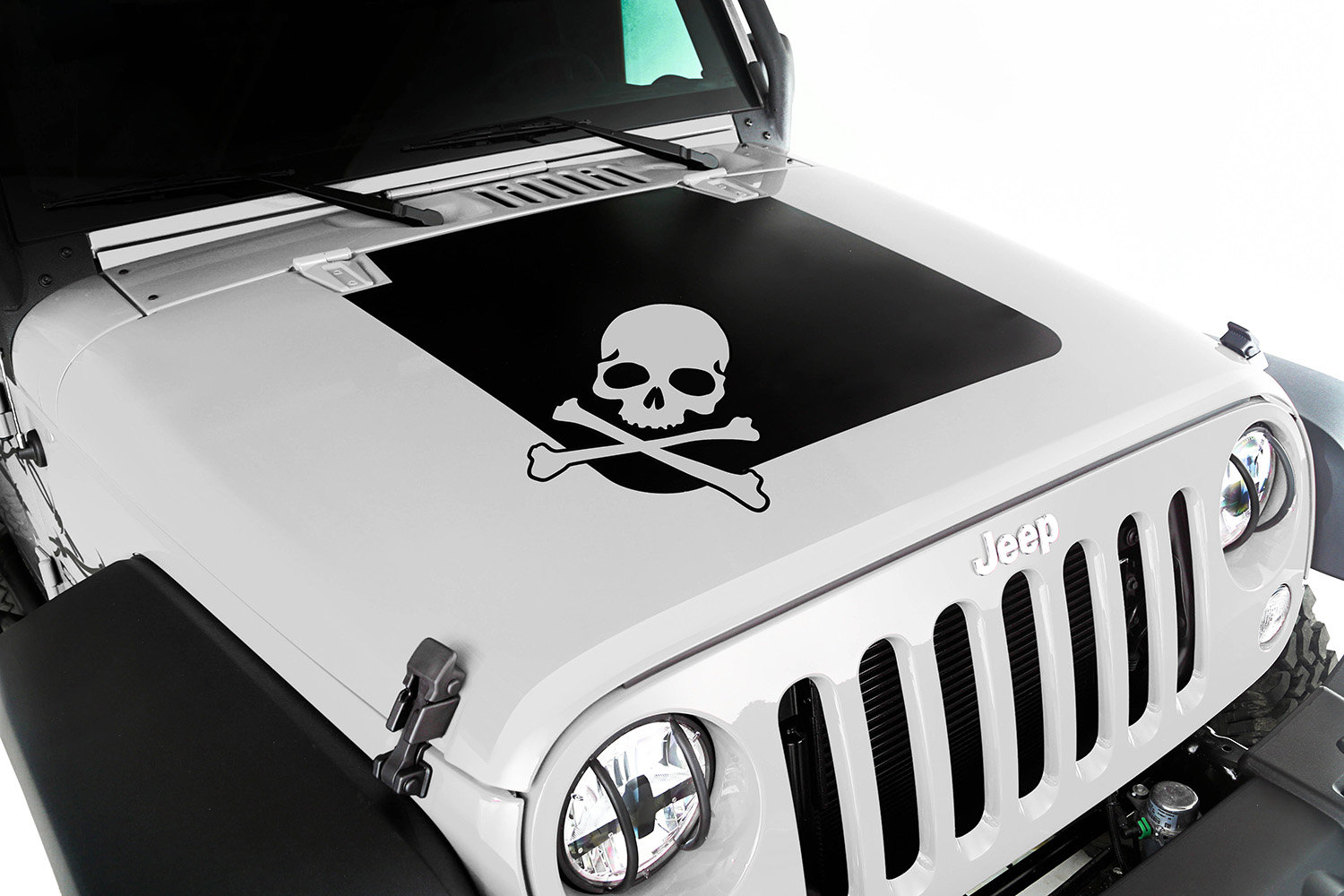 Rugged Ridge 12300.13 Vinyl Skull Hood Black Out for 07-18 Jeep Wrangler JK