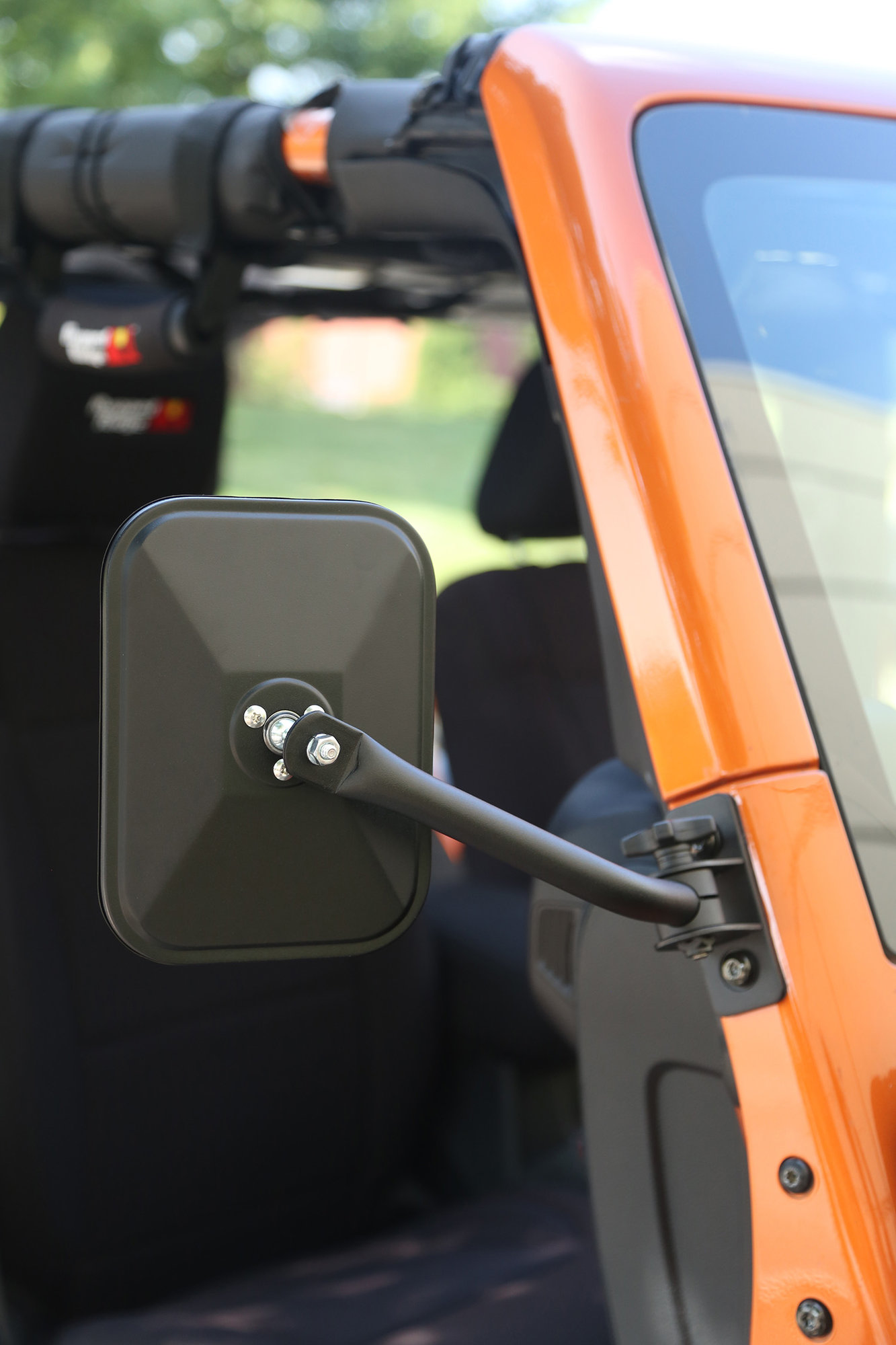 Rugged Ridge 11025.18 Rectangular Quick Release Mirror Kit in Textured Black for 97-18 Jeep Wrangler TJ & JK