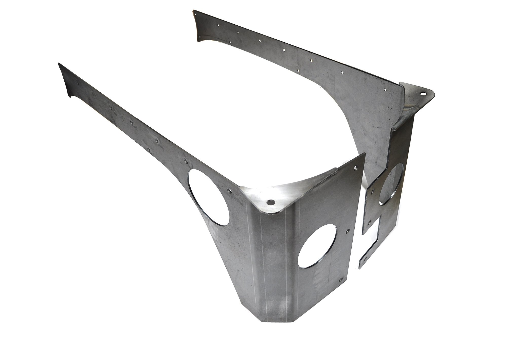 EVO Manufacturing EVO-1070-4DOE Rear Rockskin Corners in Raw Steel for 07-18 Jeep Wrangler Unlimited JK 4 Door