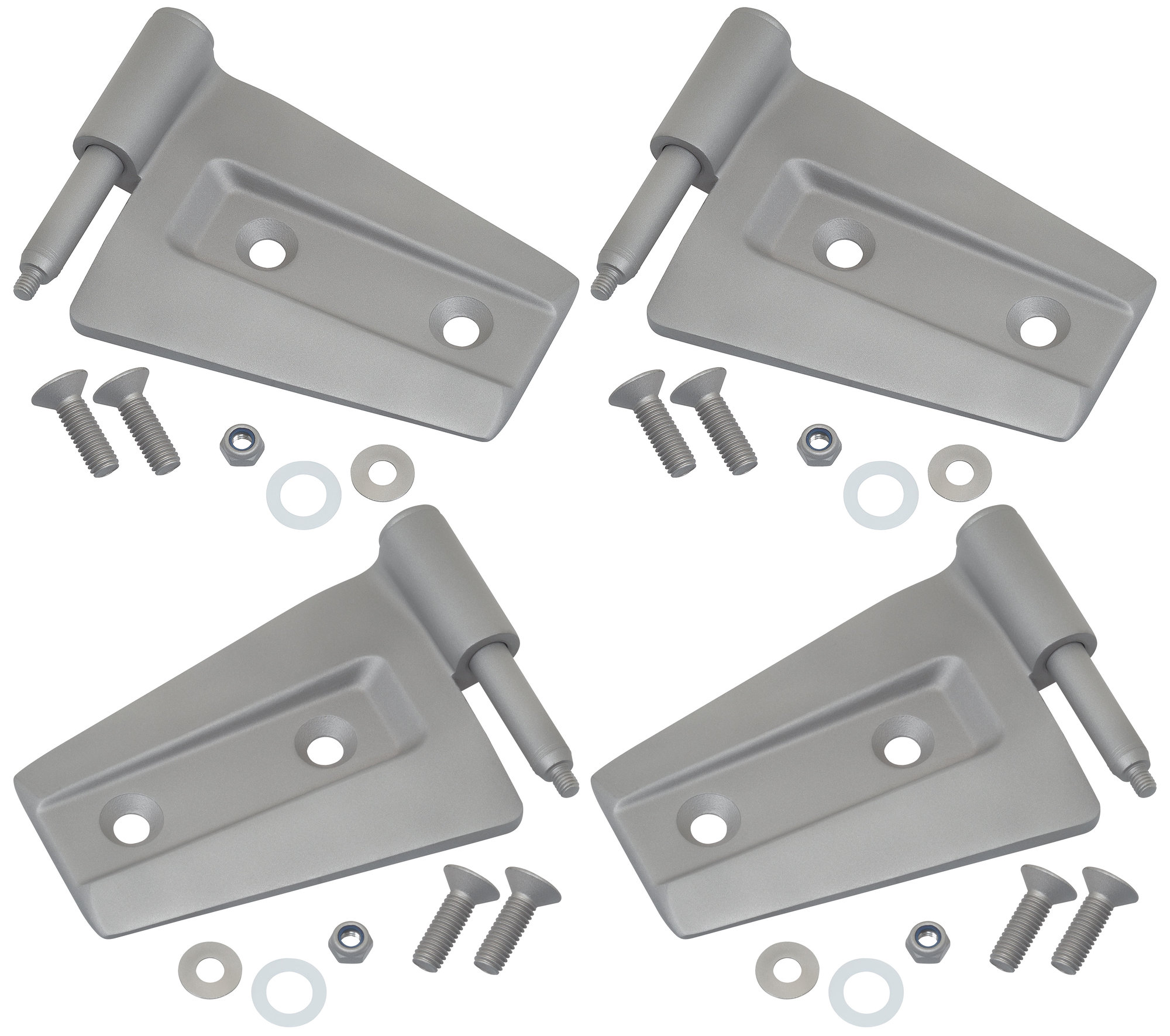 Kentrol 40575 Stainless Steel Door Hinge Set in Paintable Finish for 07-18 Jeep Wrangler JK 2 Door