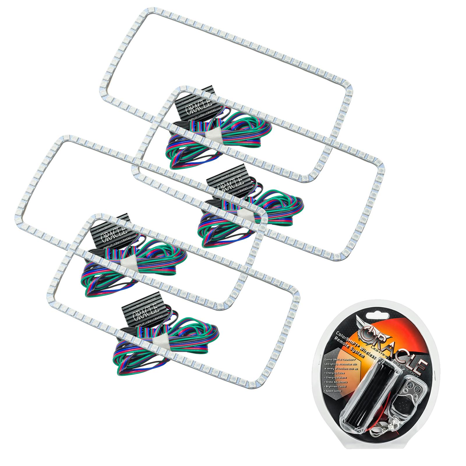 Oracle Lighting 2629-330 2007-2013 GMC Sierra HL Square Ring Halo - CS - w/RF Ctrl