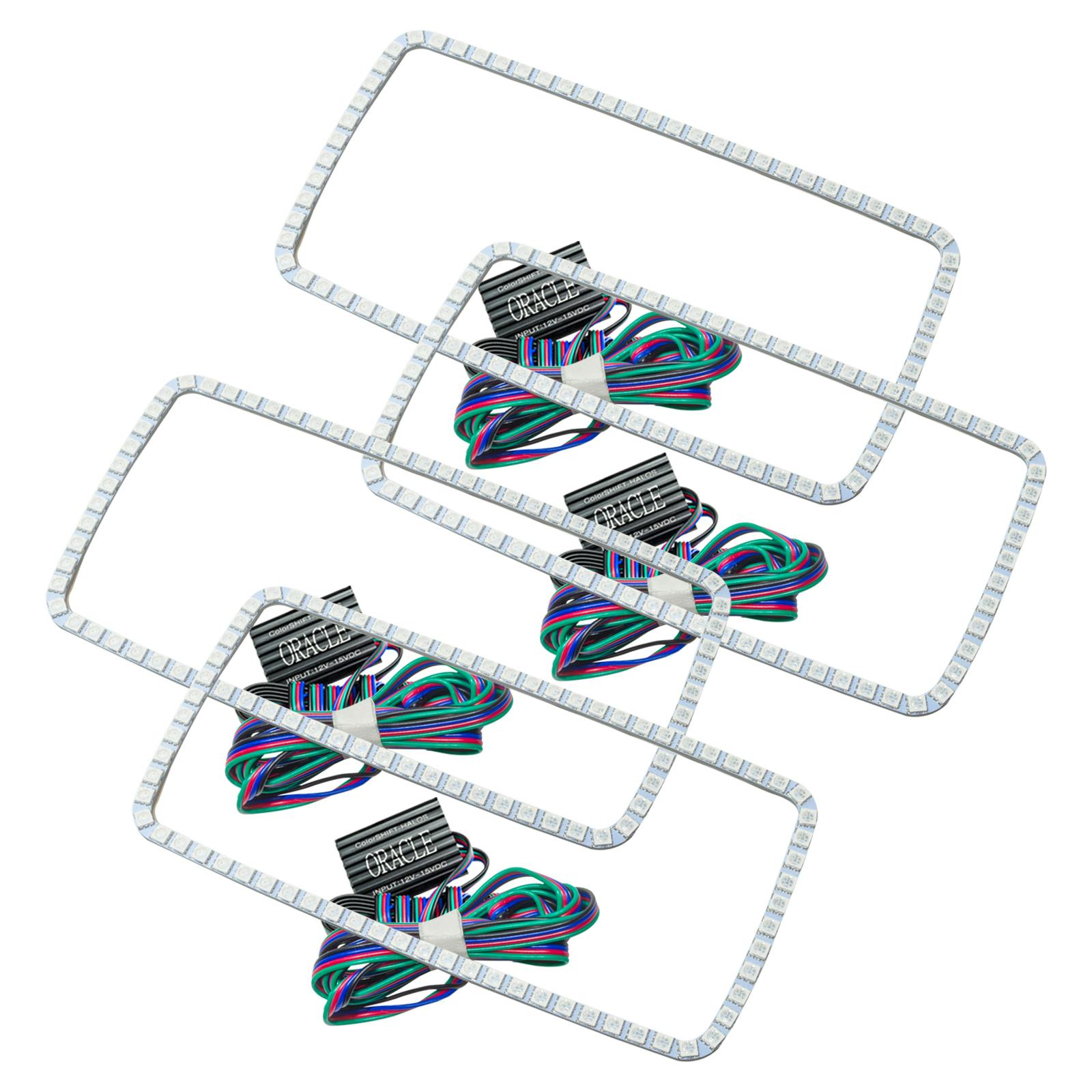 Oracle Lighting 2629-334 2007-2013 GMC Sierra HL Square Ring Halo - CS - w/No Ctrl