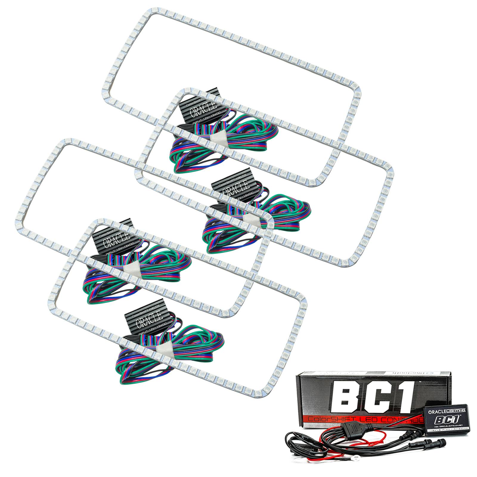 Oracle Lighting 2629-335 2007-2013 GMC Sierra HL Square Ring Halo - CS - w/BC2 Ctrl