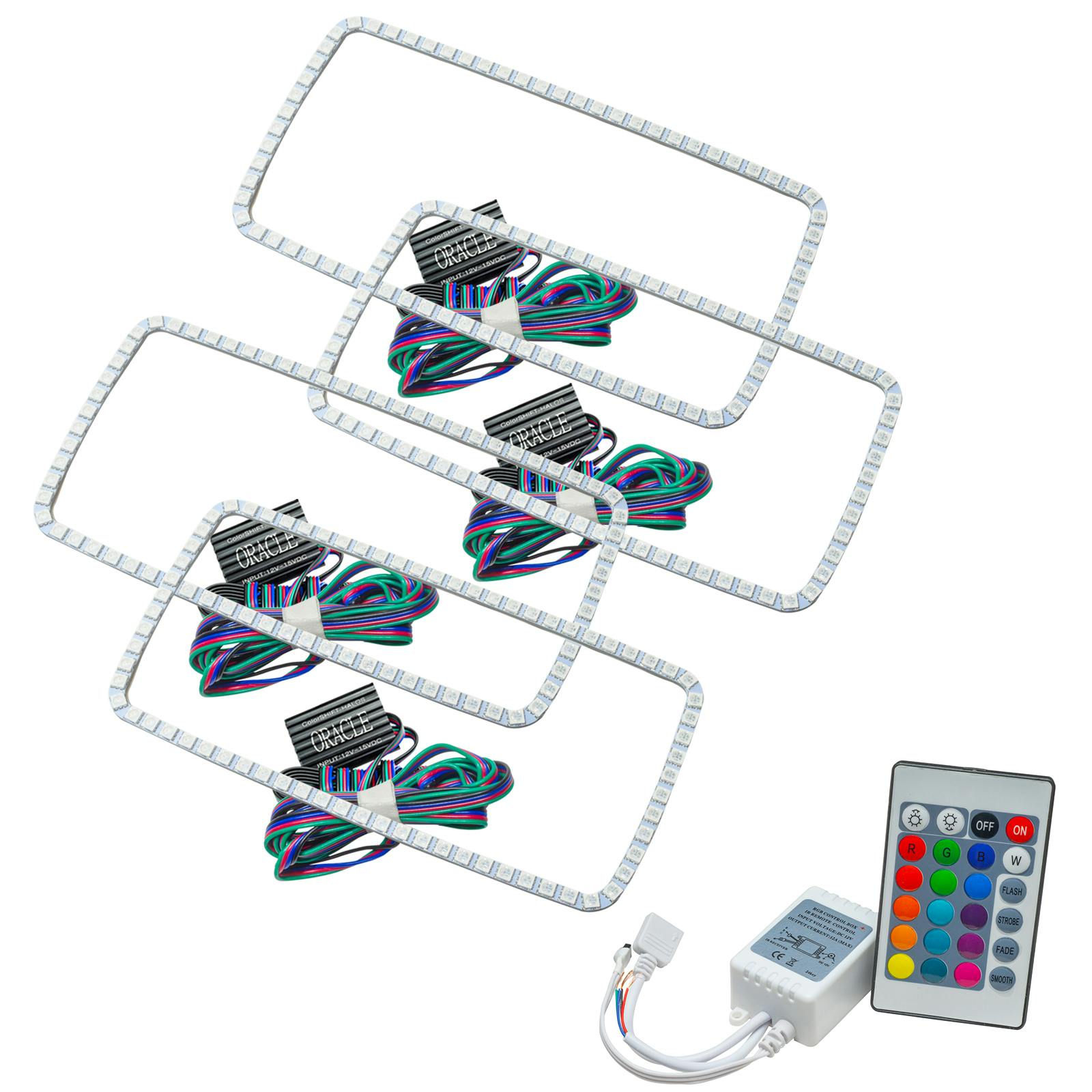 Oracle Lighting 2629-504 2007-2013 GMC Sierra HL Square Ring Halo - CS - w/Simple Ctrl