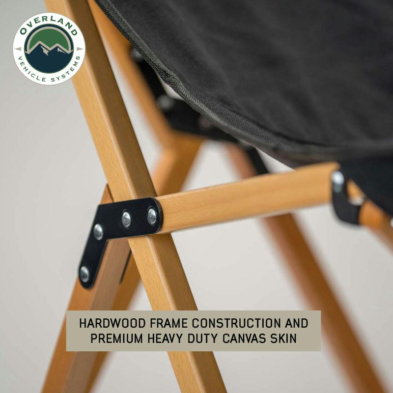 Overland Vehicle Systems 30100041 Kick It Camp Chair - Wood Base & Storage Bag
