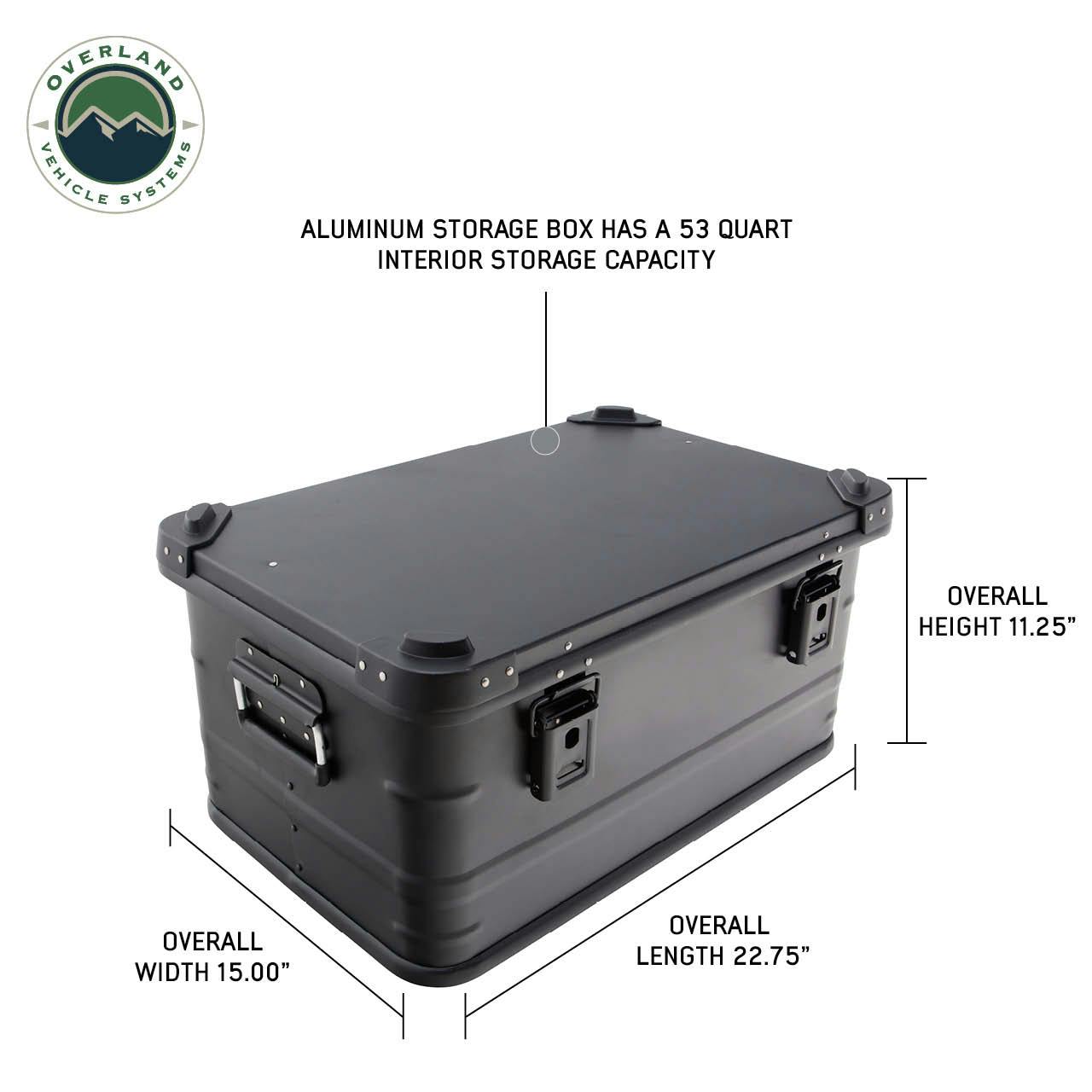 Overland Vehicle Systems 30100201 Aluminum Box Storage 53QT-Black