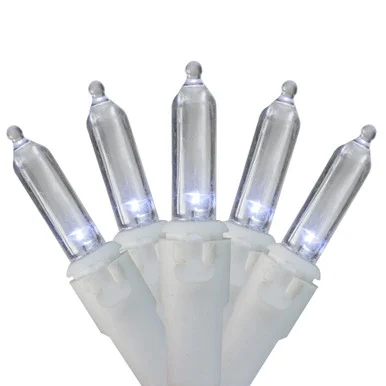 35-Count Pure White LED Mini Christmas Light Set – 11.25ft White Wire