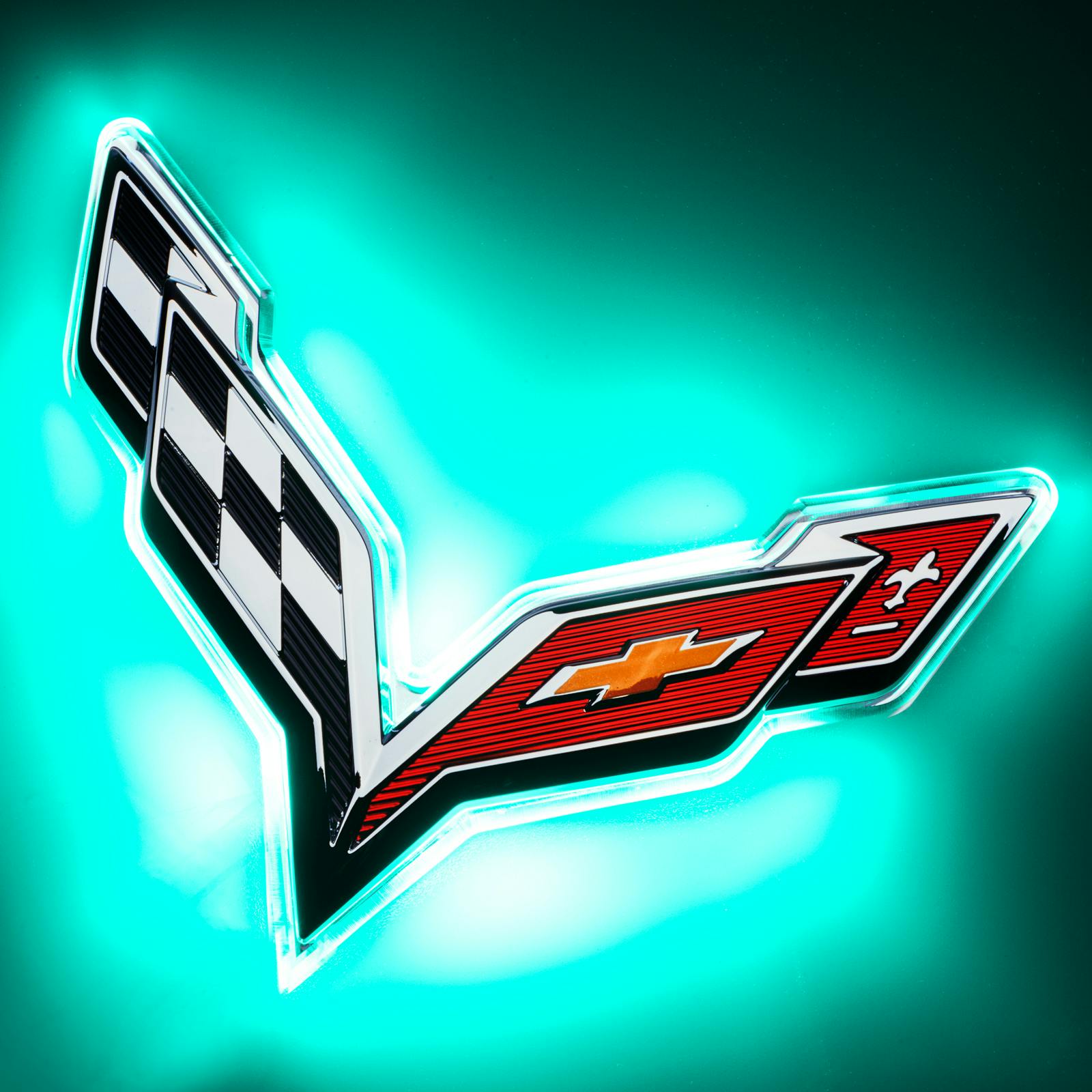 Oracle Lighting 3633-010 2015-2019 Chevrolet Corvette C7 Illuminated LED Rear Emblem - Aqua