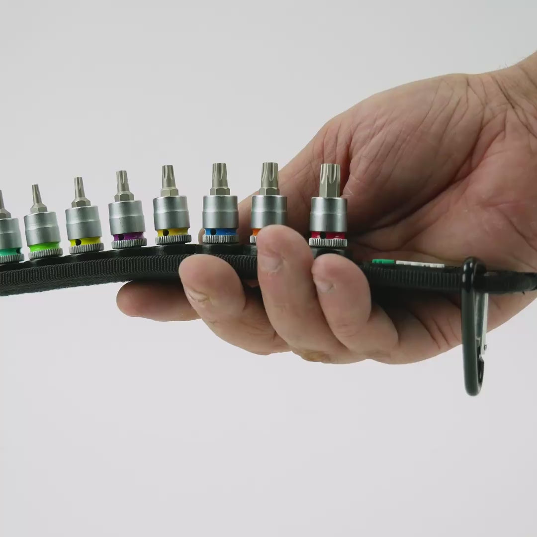 Wera 003882 Belt 3 TORX HF Zyklop Bit Socket Set, 1/4" Drive, 10 pieces - with Holding Function