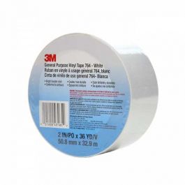 3M 764 General Purpose Vinyl Tape - White - 51 mm x 33 m