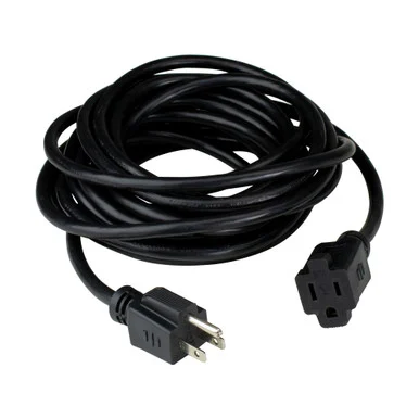 40′ Black 3-Prong Medium Duty Commercial Extension Power Cord