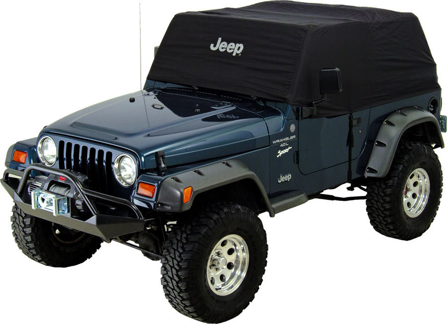 Mopar 82208408AA Jeep Logo Cab Cover in Black for 97-06 Jeep Wrangler TJ