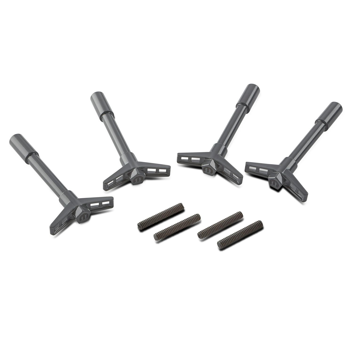PROFORM 440-886 Engine Valve Cover Wing Nuts; Steel; Shark Gray; Mopar Logo; 1/4-20 Thread; 4 Pk