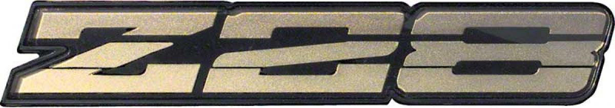 1985-87 Camaro, "Z28" Rocker Panel Emblem, Dark Gold, Each, GM Licensed