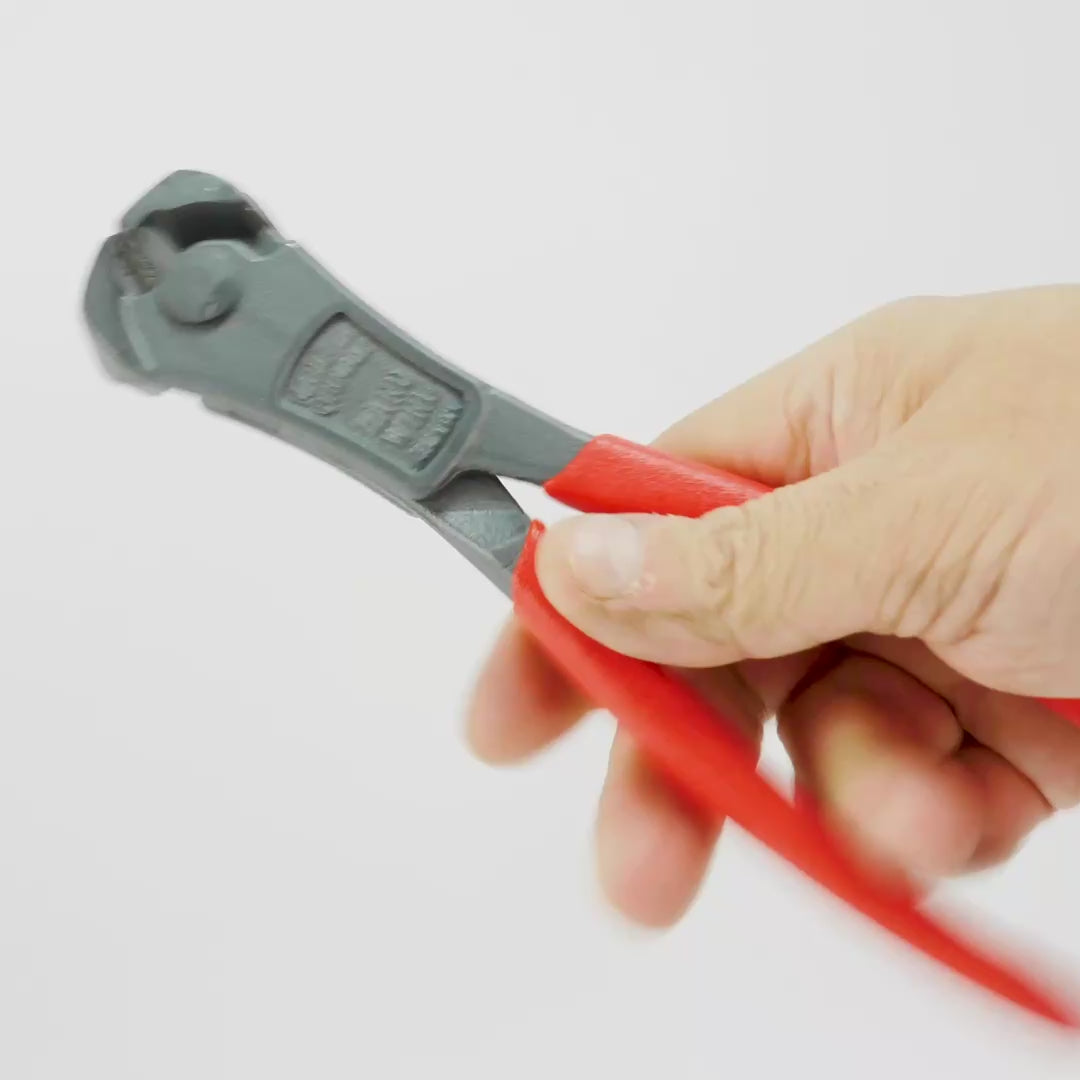 NWS 8" Heavy Duty Lever End Cutting Nipper PowerBolt - Atramentized - Plastic Grip