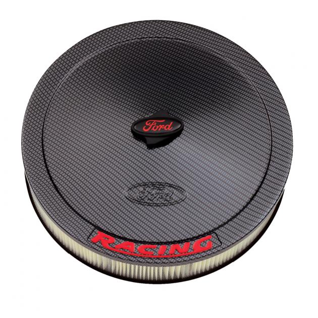 Proform Air Cleaner Kit, Carbon-Style, Red Ford Racing Emblem, 13 In. Diameter 302-354