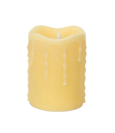 5.25″ Battery Operated Ivory Flameless LED Lighted Pillar Candle with Moving Flame