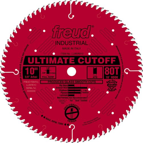 Freud 10 in. 80 T ATB Cut-Off Saw Blade, 5/8-Inch ArborLU85R010