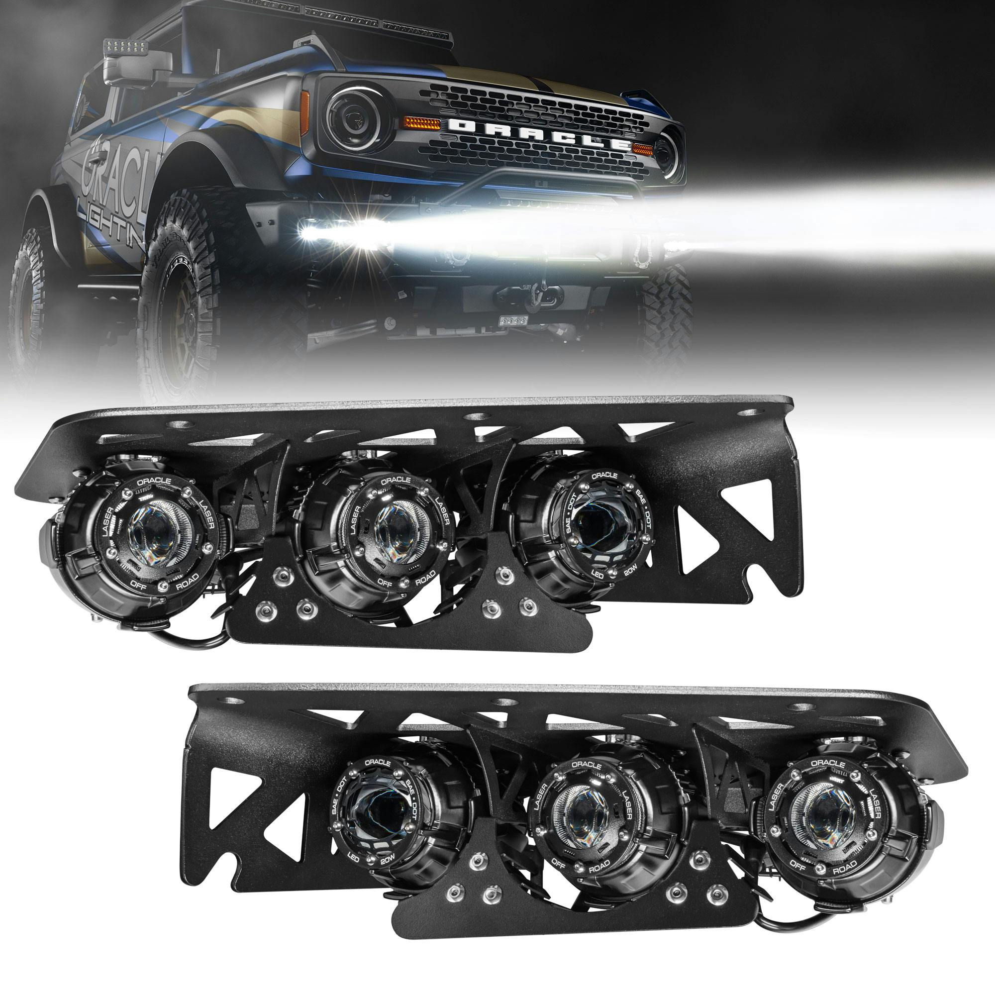 Oracle Lighting 5928-LZZ-001 2021-2025 Ford Bronco Off Road LASER + LED Fog Light Kit for Steel Bumper