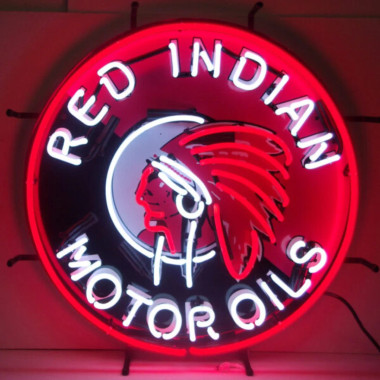 Neonetics 5GSIND Gas - Red Indian Motor Oils Neon Sign