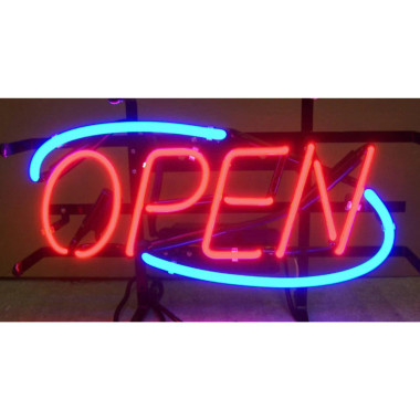 Neonetics 5OPENN Open Blue Border Neon Sign