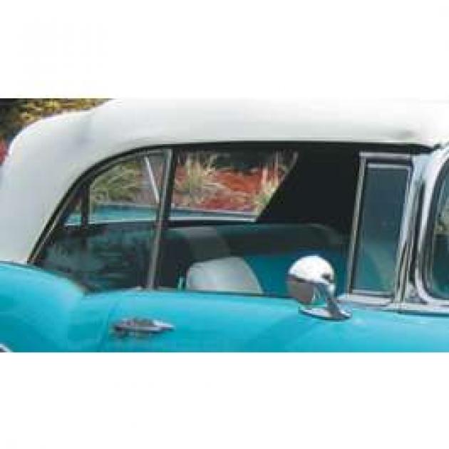 Chevy Side Glass Set Installed With Frames, Clear, Convertible, 1955-1957