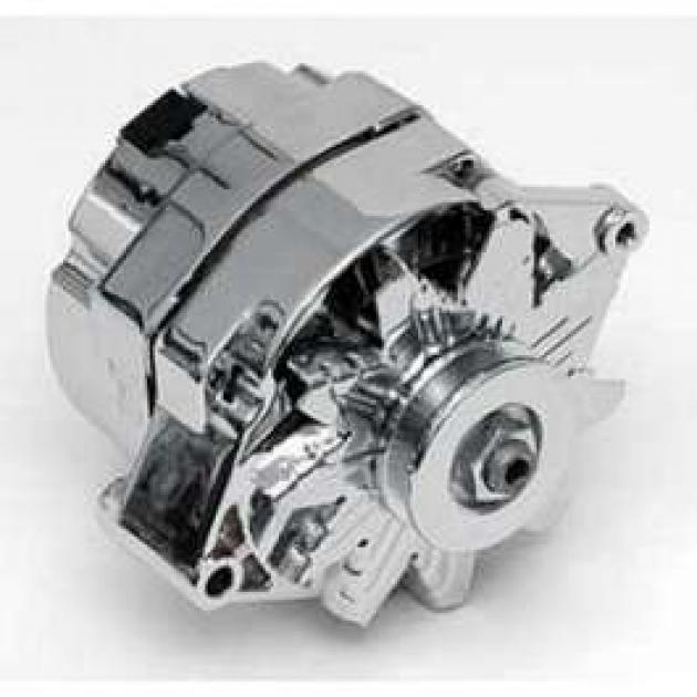 Chevy Alternator, 85 Amp 1-Wire Alternator, Chrome, 1955-1957