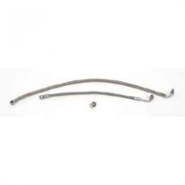 Chevy Power Steering Hose Kit, Stainless Steel Braided, Flared, 605, 670 Power Steering, 1955-1957