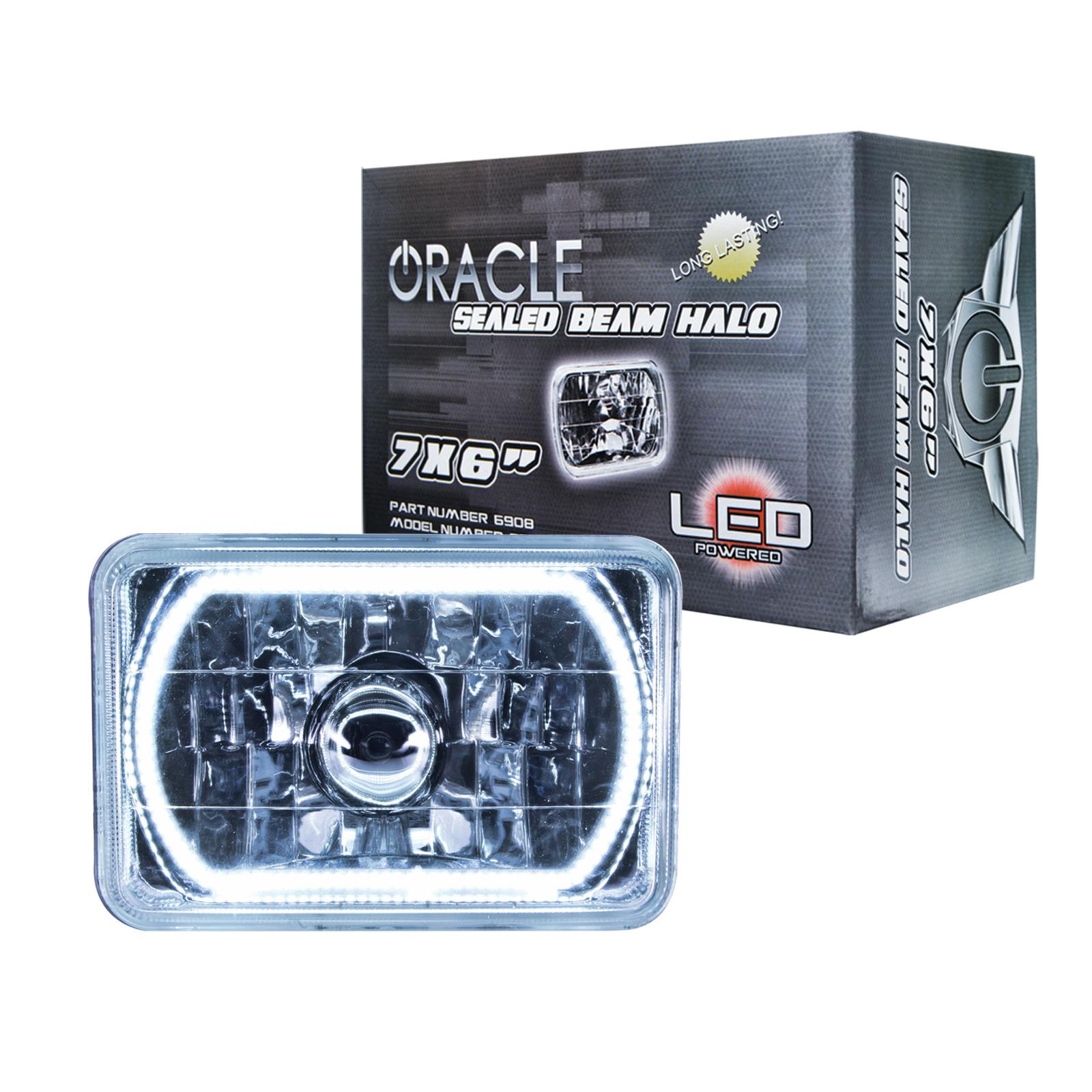 Oracle Lighting 6908-001 Pre-Installed Lights 7x6 IN. Sealed Beam - White Halo